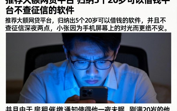 推荐大额网贷平台，归纳5个20岁可以借钱平台不查征信的软件