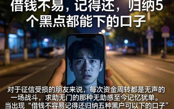 借钱不易 记得还，归纳5个黑户都能下的口子