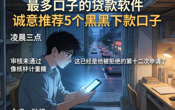 最多口子的贷款软件，诚意推荐5个黑户下款口子
