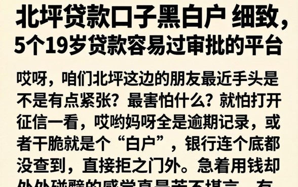 北碚贷款口子黑白户，细致阐述5个19岁贷款容易过审批的平台
