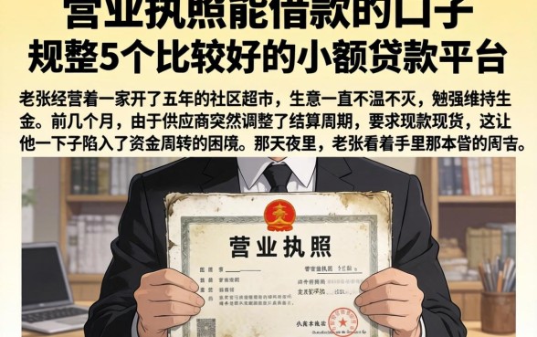 营业执照能借款的口子，规整5个比较好的小额贷款平台