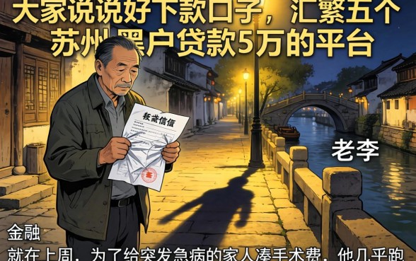大家说说好下款的口子，汇整五个苏州黑户贷款5万的平台