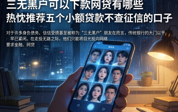 三无黑户可以下款的网贷有哪些，热忱推荐五个小额贷款不查征信的口子