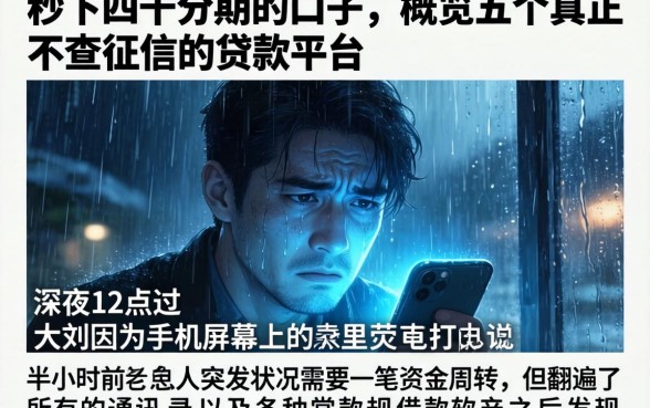 秒下四千分期的口子，概览五个真正不查征信的贷款平台