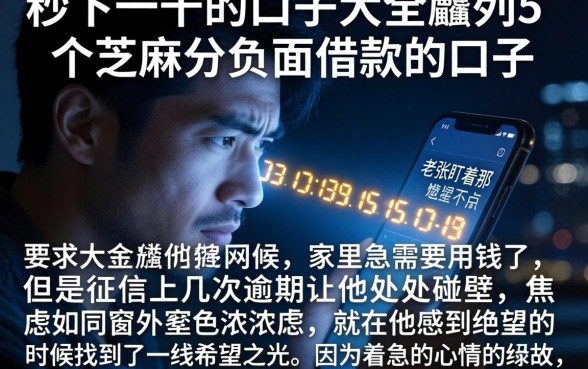 秒下一千的口子大全，胪列5个芝麻分负面借款的口子