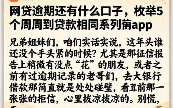 网贷逾期还有什么口子，枚举5个周周到贷款相同系列的app