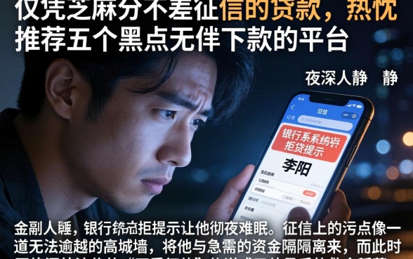 仅凭芝麻分不差征信的贷款，热忱推荐五个黑户无条件下款的平台