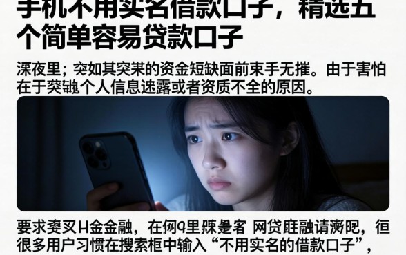 手机不用实名的借款口子，精选五个简单容易贷款口子