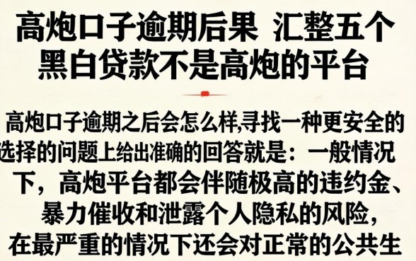 高炮口子逾期后果，汇整五个黑白贷款不是高炮的平台