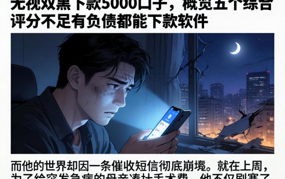 无视双黑下款5000的口子，概览五个综合评分不足有负债都能下款软件
