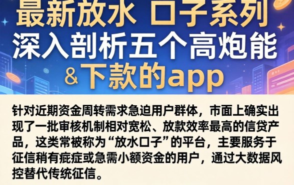 最新放水的口子系列，深入剖析五个高炮能下款的app