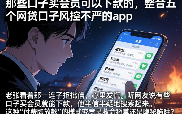 那些口子买会员可以下款的，整合五个网贷口子风控不严的app