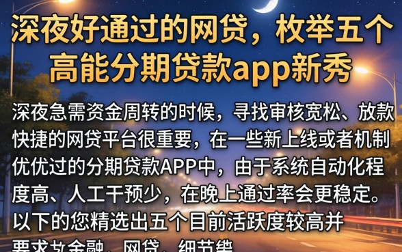 深夜好通过的网贷，枚举五个高能分期贷款app新秀