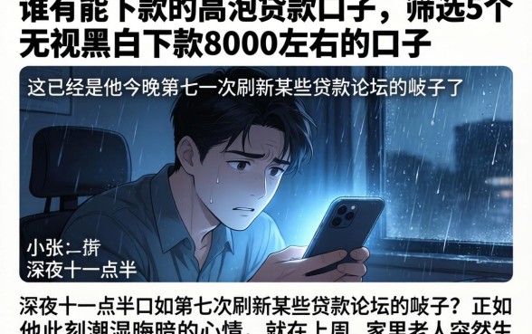 谁有能下款的高泡贷款口子，筛选5个无视黑白下款8000左右的口子