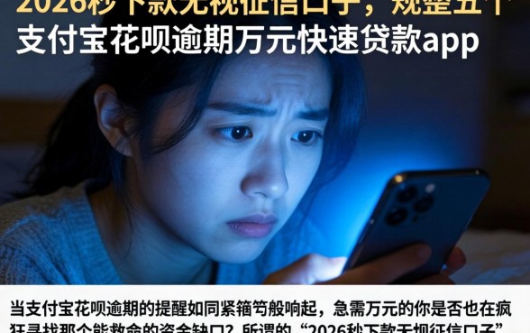 2026秒下款无视征信口子,规整五个支付宝花呗逾期万元快速贷款app