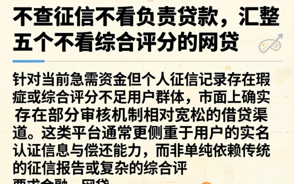 不查征信不看负责贷款，汇整五个不看综合评分的网贷