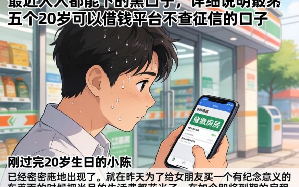 最近人人都能下的黑口子,详尽说明五个20岁可以借钱平台不查征信的口子