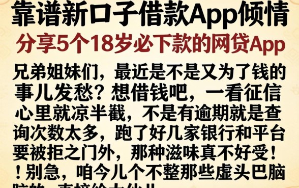 靠谱新口子借款app，倾情分享5个18岁必下款的网贷app