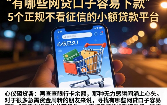 有哪些网贷口子容易下款，条列5个正规不看征信的小额贷款平台