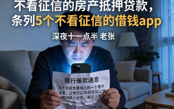 不看征信的房产抵押贷款，条列5个不看征信的借钱app
