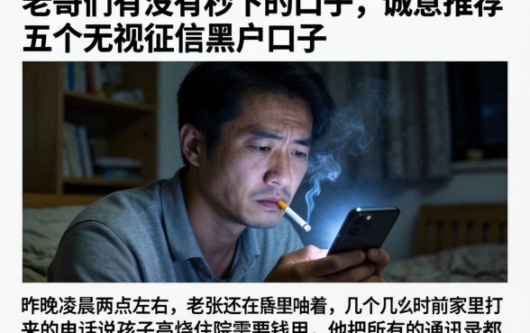 老哥们有没有秒下的口子，诚意推荐五个无视征信黑户口子
