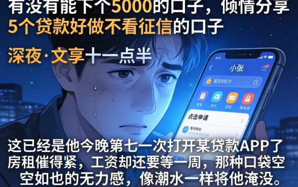 有没有能下个5000的口子，倾情分享5个贷款好做不看征信的口子