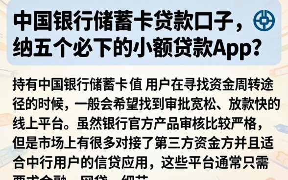中国银行储蓄卡贷款口子，归纳五个必下的小额贷款app