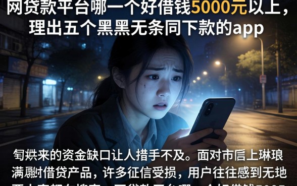 网贷款平台哪一个好借钱5000元以上，理出五个黑户无条件下款的app