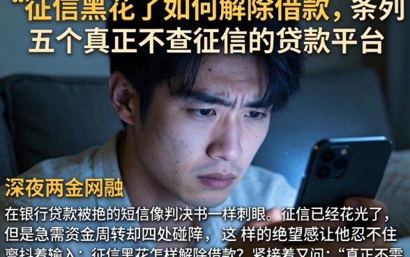 征信黑花了如何解除借款，条列五个真正不查征信的贷款平台