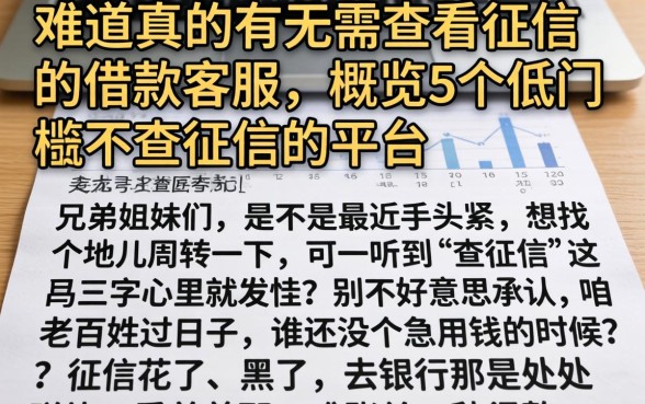难道真的有无需查看征信的借款客服，概览5个低门槛不查征信的平台
