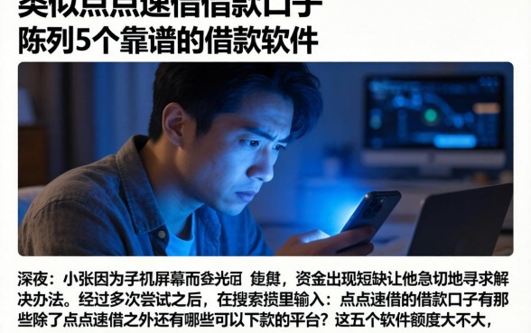 类似点点速借的借款口子，陈列5个靠谱的借款软件