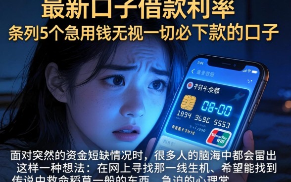 最新口子借款利率，条列5个急用钱无视一切必下款的口子