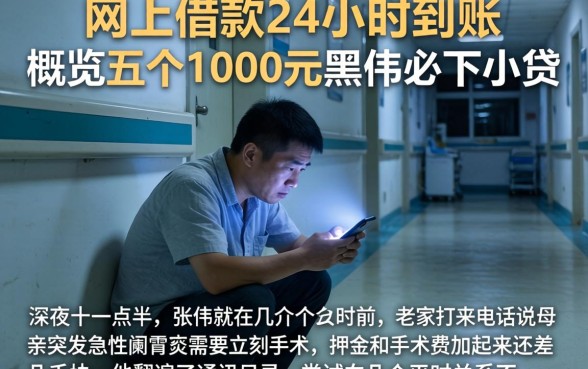 网上借款24小时到账，概览五个1000元黑户必下小贷
