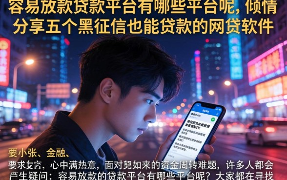 容易放款的贷款平台有哪些平台呢，倾情分享五个黑征信也能贷款的网贷软件