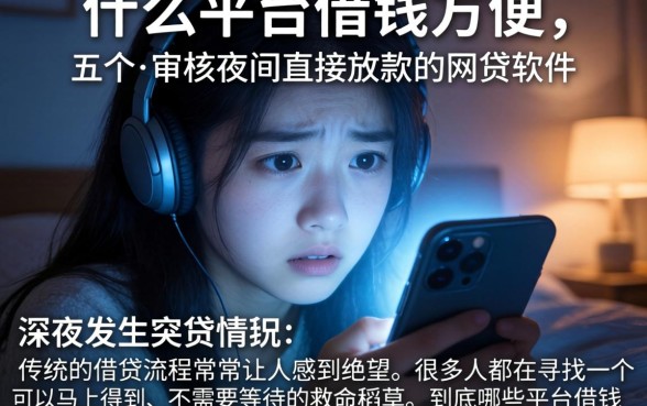 什么平台借钱方便，详细阐述五个不审核夜间直接放款的网贷软件