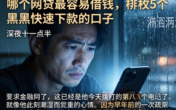 哪个网贷最容易借钱，枚举5个黑户快速下款的口子
