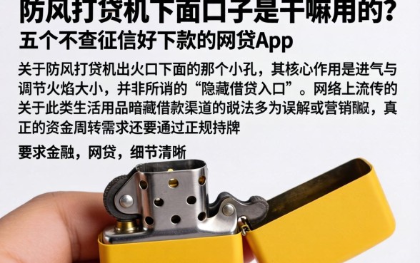 防风打火机下面的口子是干嘛用的，详尽说明五个不查征信好下款的网贷app