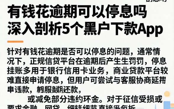 有钱花逾期可以停息吗，深入剖析5个黑户下款app