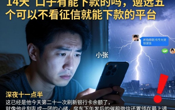 14天的口子有能下款的吗，遴选五个可以不看征信就能下款的平台
