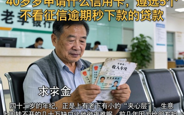 40多岁申请什么信用卡，遴选5个不看征信逾期秒下款的贷款