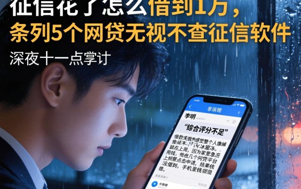 征信花了怎么借到1万，条列5个网贷无视不查征信软件