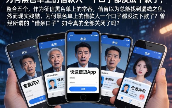 为何黑名单上的借款人一个口子都没法下款了，整合五个手机和身份证快速借钱app