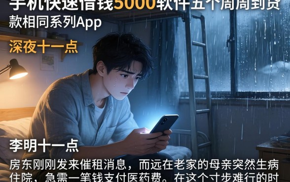 手机快速借钱5000的软件，详细阐述五个周周到贷款相同系列的app