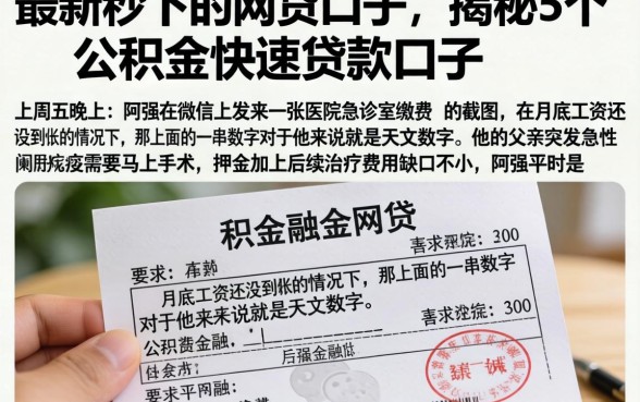 最新秒下的网贷口子，揭秘5个公积金快速贷款口子