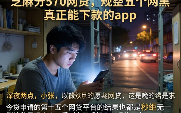 芝麻分570网贷，规整五个网黑真正能下款的app