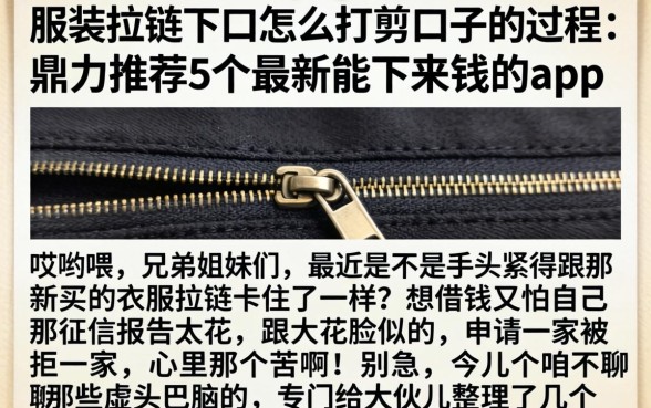 服装拉链下口怎么打剪口子的过程，鼎力推荐5个最新能下来钱的app