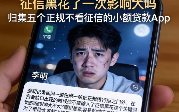 征信黑花了一次影响大吗，归集五个正规不看征信的小额贷款app