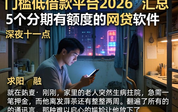门槛低的借款平台2026，汇总5个分期有额度的网贷软件