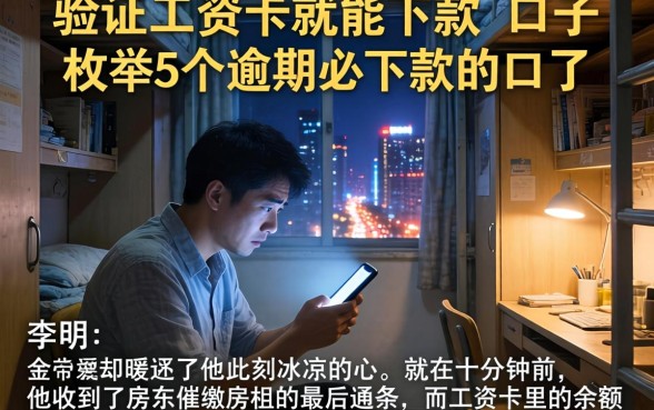验证工资卡就能下款的口子，枚举5个逾期必下款的口子