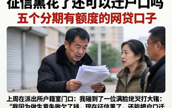 征信黑花了还可以迁户口吗，概括五个分期有额度的网贷口子